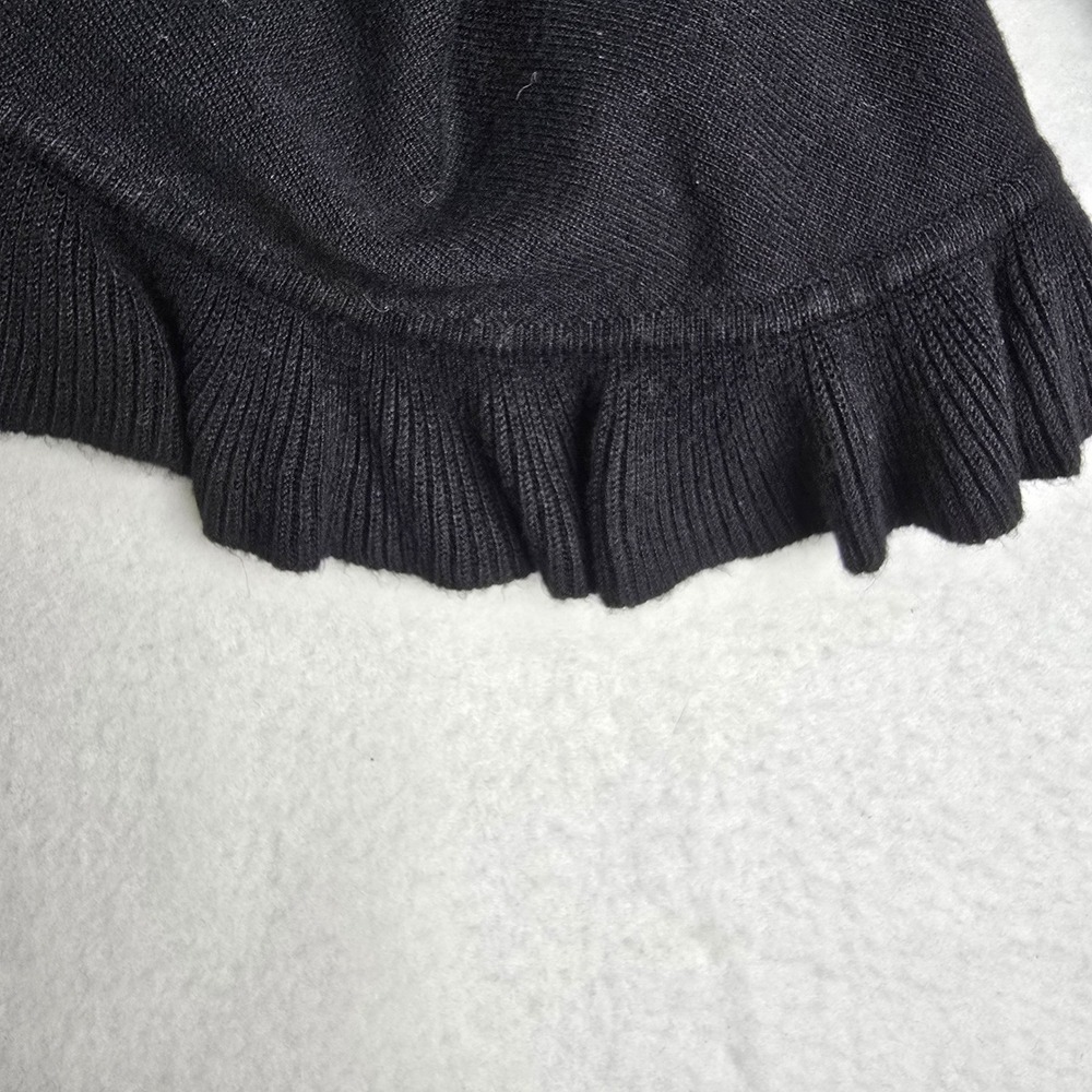 89th & Madison Black Ruffle Trim Open Front Cardigan Shrug Jacket XL - Picture 3 of 9